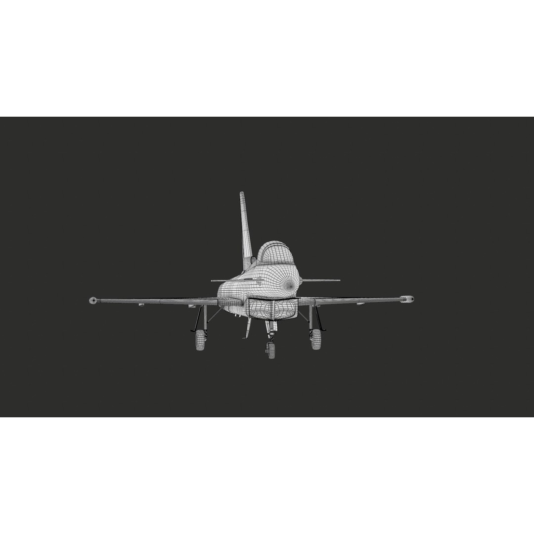 Eurofighter Typhoon 3D Model – Low Poly Military Jet, Game Ready - View 35