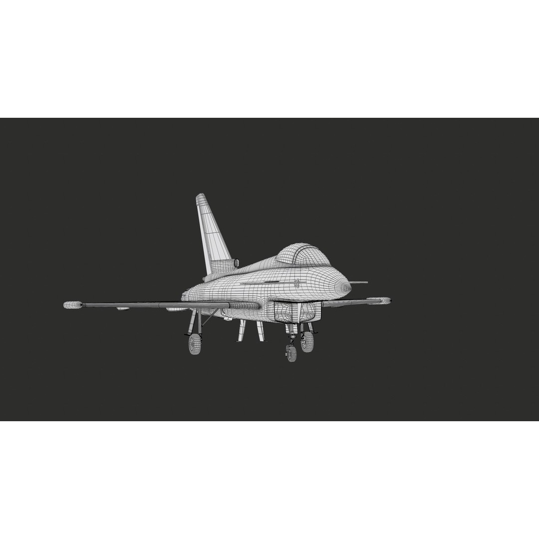 Eurofighter Typhoon 3D Model – Low Poly Military Jet, Game Ready - View 36