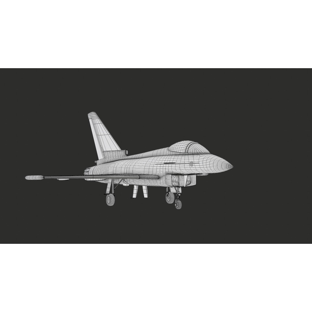 Eurofighter Typhoon 3D Model – Low Poly Military Jet, Game Ready - View 37