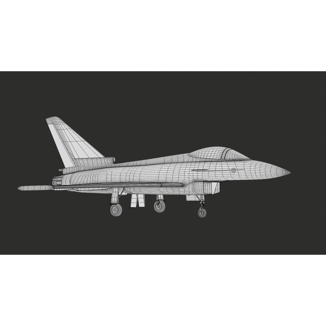 Eurofighter Typhoon 3D Model – Low Poly Military Jet, Game Ready - View 39