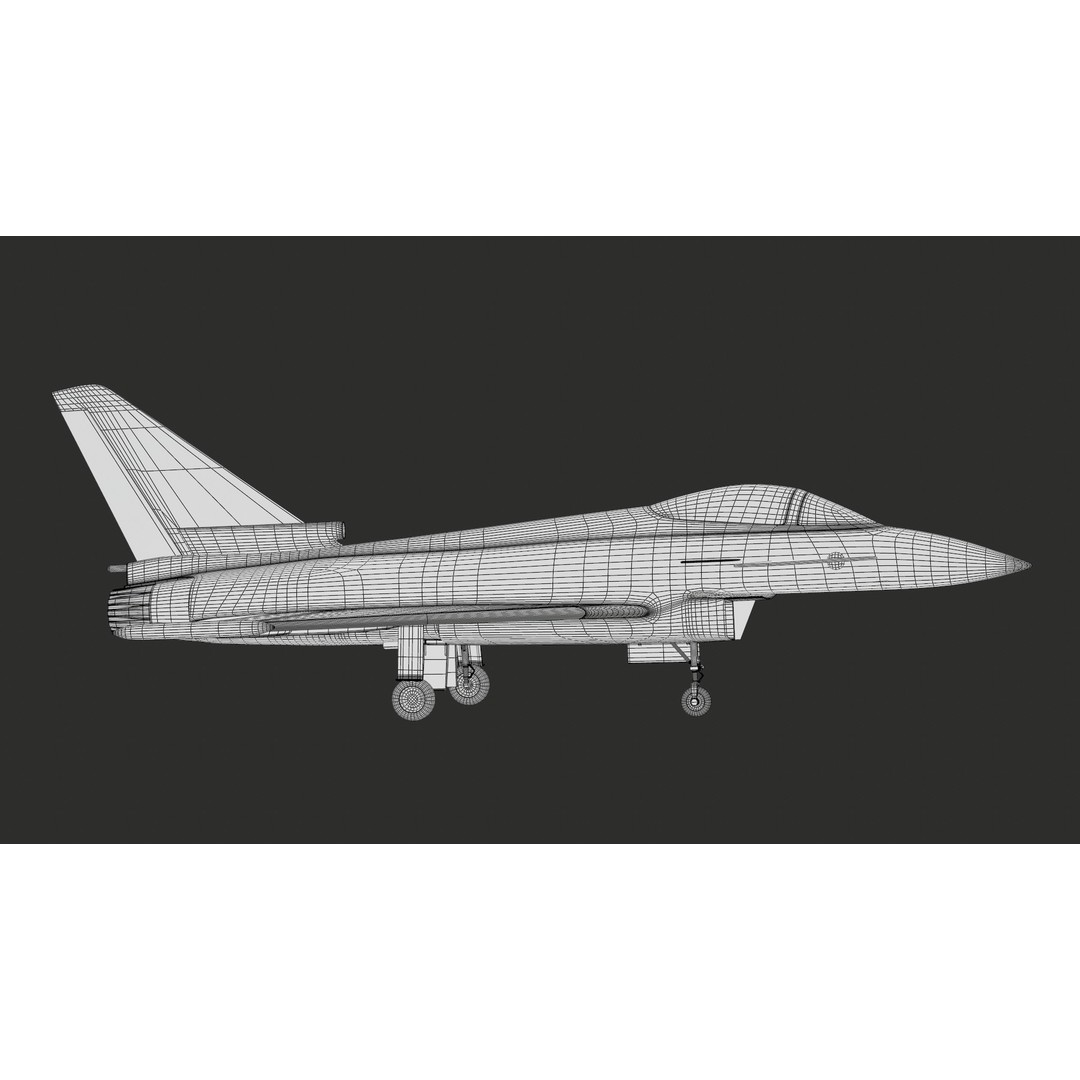 Eurofighter Typhoon 3D Model – Low Poly Military Jet, Game Ready - View 41