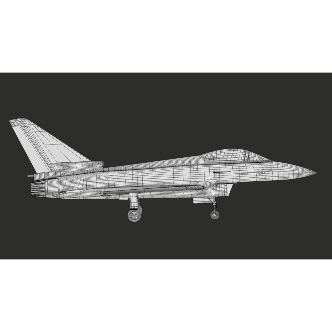 Eurofighter Typhoon 3D Model – Low Poly Military Jet, Game Ready - View 42