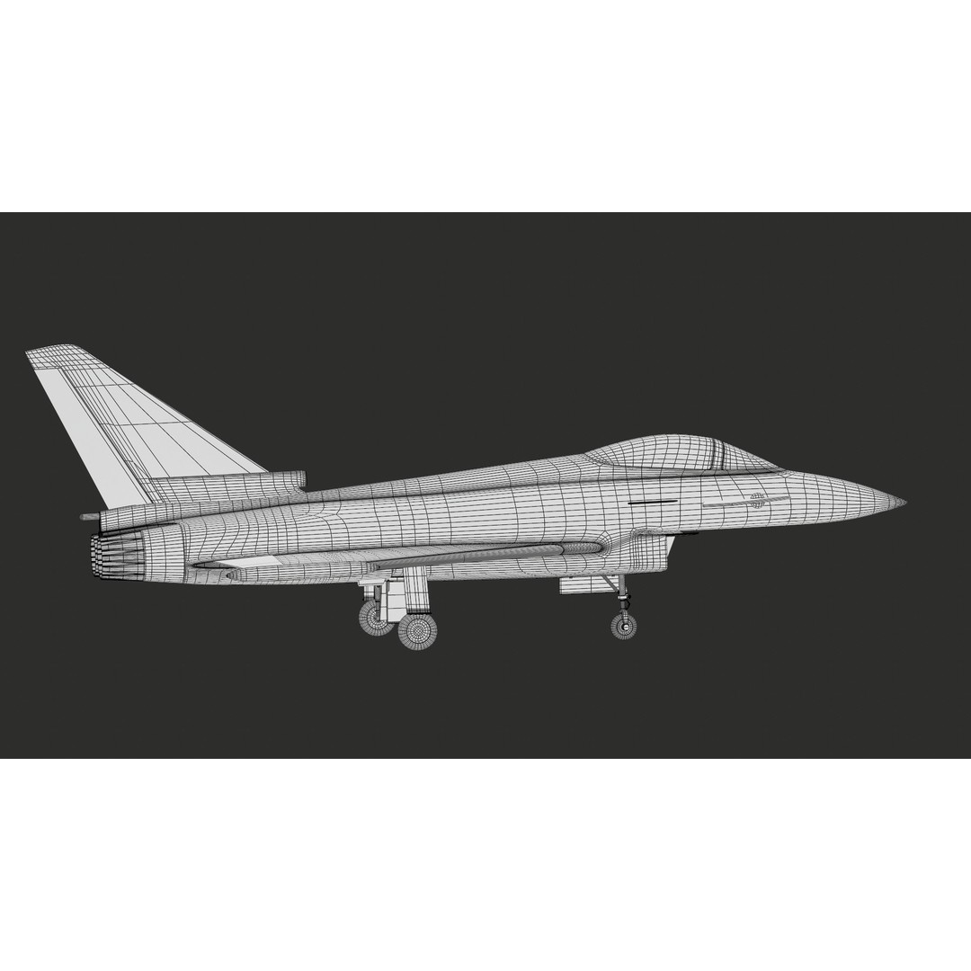 Eurofighter Typhoon 3D Model – Low Poly Military Jet, Game Ready - View 43