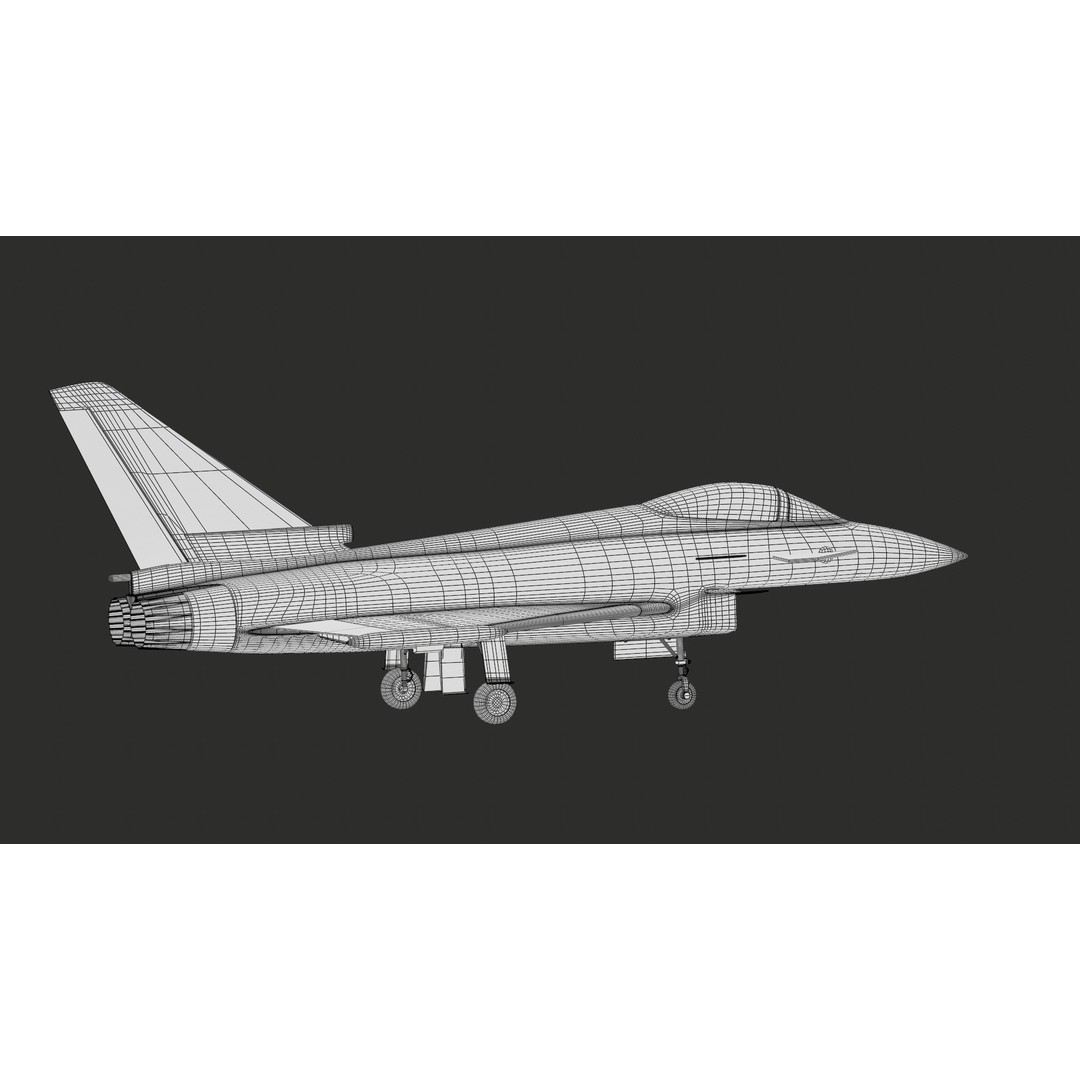 Eurofighter Typhoon 3D Model – Low Poly Military Jet, Game Ready - View 44