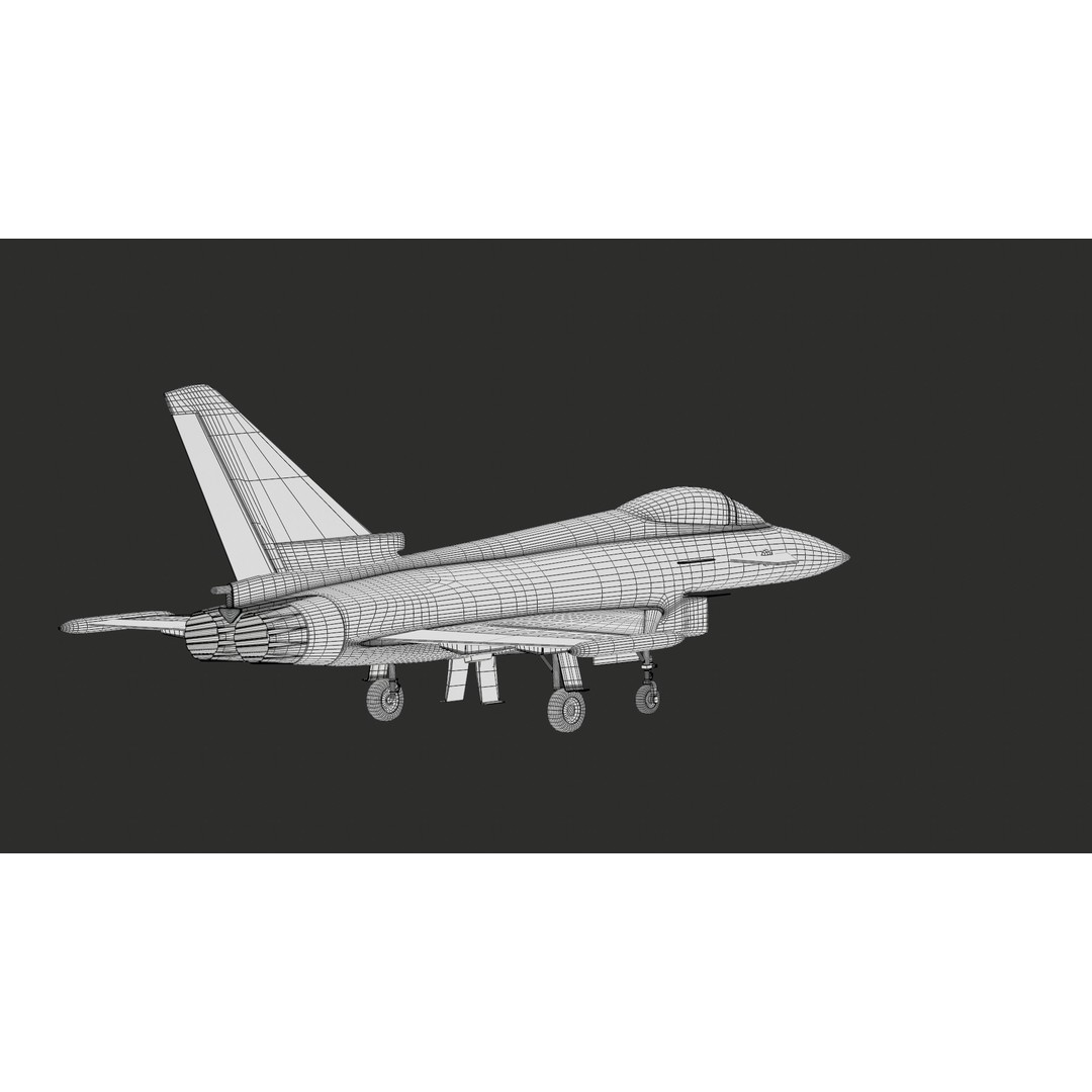 Eurofighter Typhoon 3D Model – Low Poly Military Jet, Game Ready - View 46
