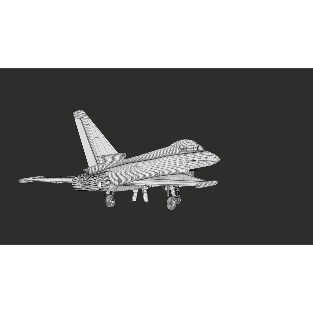 Eurofighter Typhoon 3D Model – Low Poly Military Jet, Game Ready - View 47