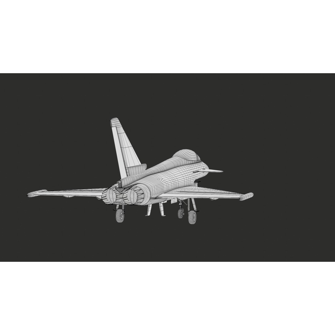 Eurofighter Typhoon 3D Model – Low Poly Military Jet, Game Ready - View 48