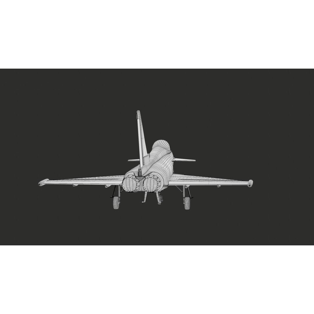 Eurofighter Typhoon 3D Model – Low Poly Military Jet, Game Ready - View 49