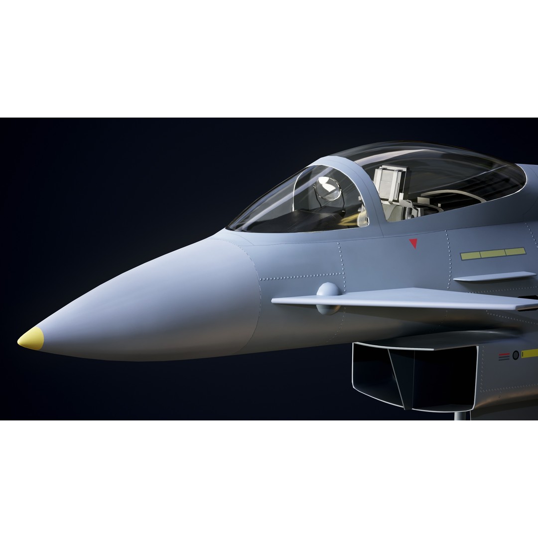Eurofighter Typhoon 3D Model – Low Poly Military Jet, Game Ready - View 5