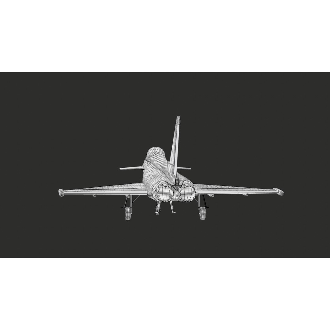 Eurofighter Typhoon 3D Model – Low Poly Military Jet, Game Ready - View 50