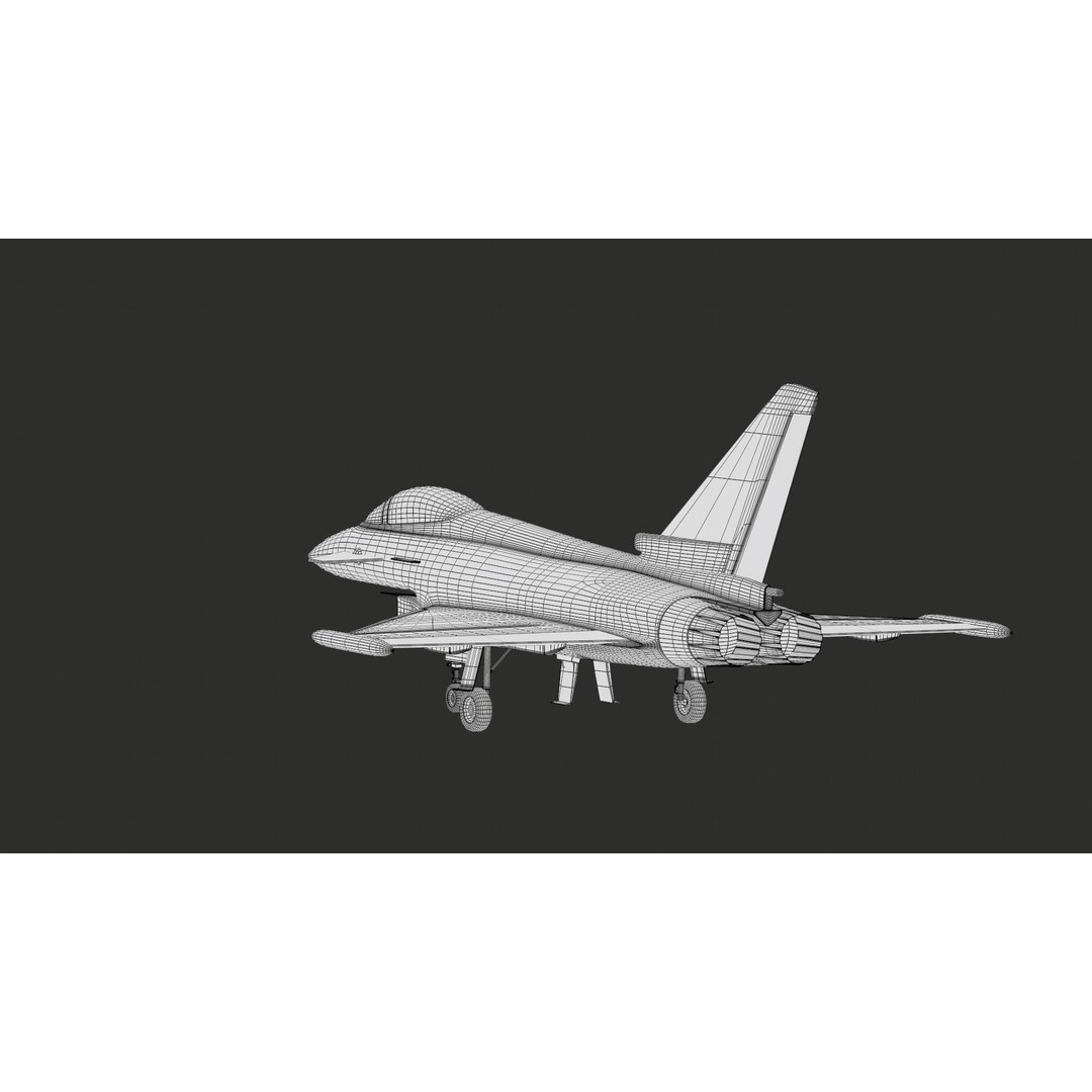 Eurofighter Typhoon 3D Model – Low Poly Military Jet, Game Ready - View 52