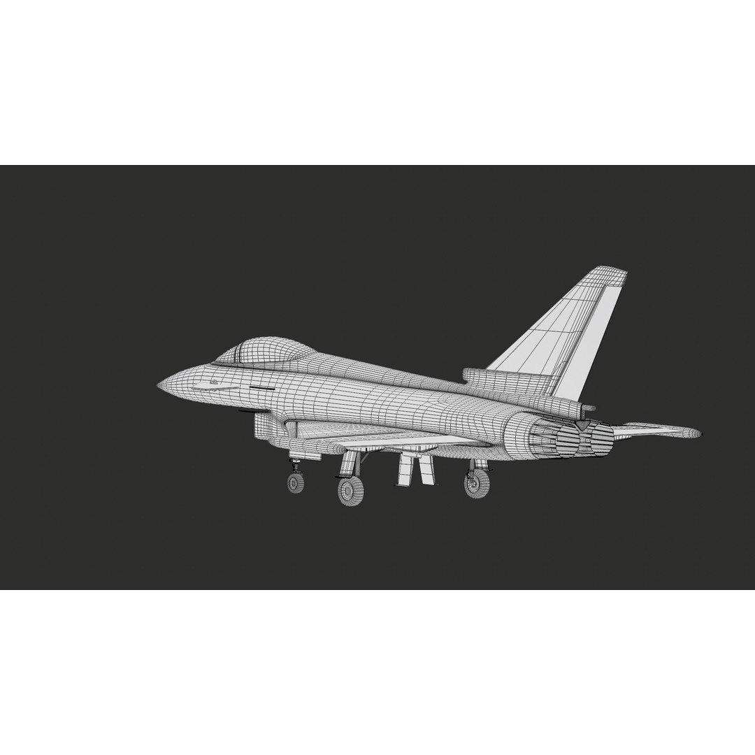 Eurofighter Typhoon 3D Model – Low Poly Military Jet, Game Ready - View 53