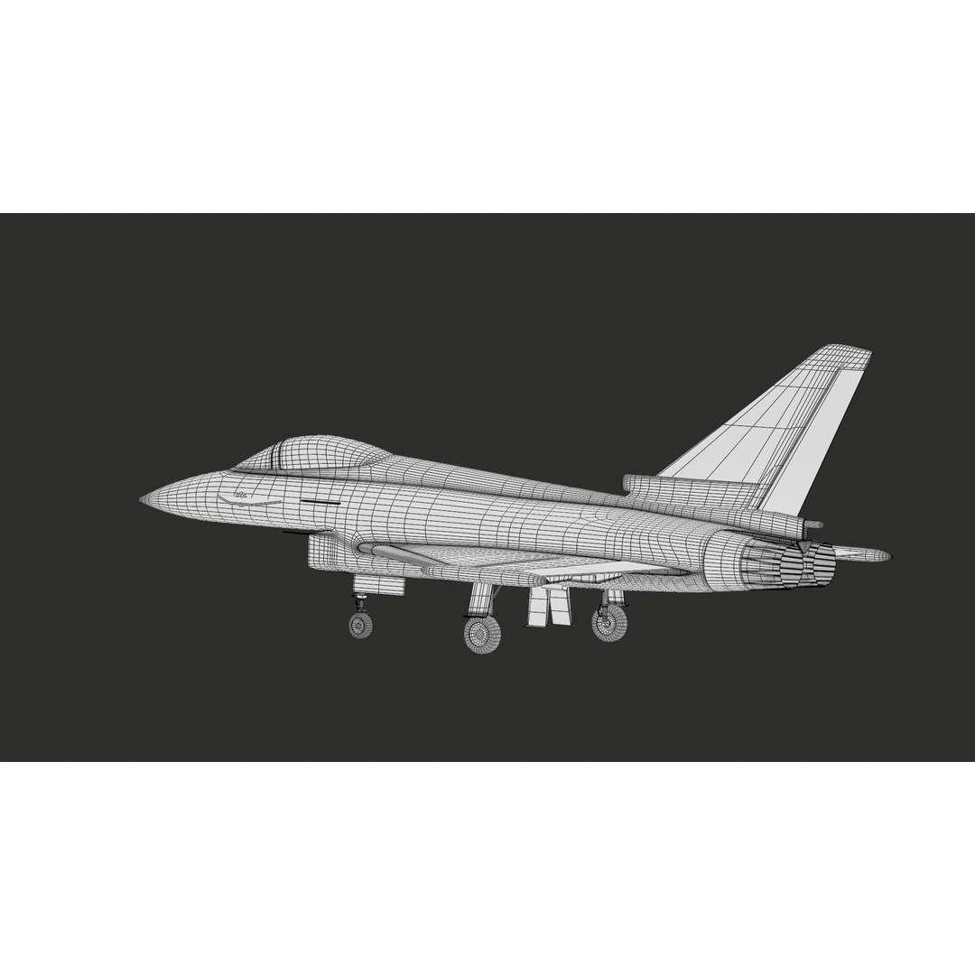 Eurofighter Typhoon 3D Model – Low Poly Military Jet, Game Ready - View 54