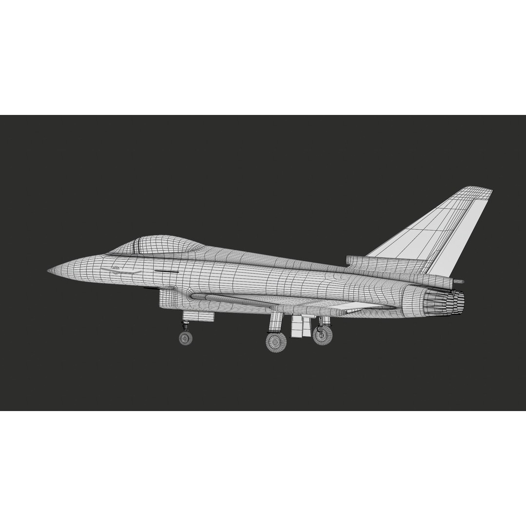 Eurofighter Typhoon 3D Model – Low Poly Military Jet, Game Ready - View 55