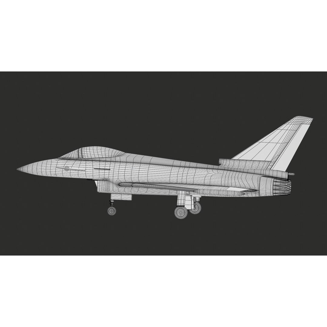Eurofighter Typhoon 3D Model – Low Poly Military Jet, Game Ready - View 56