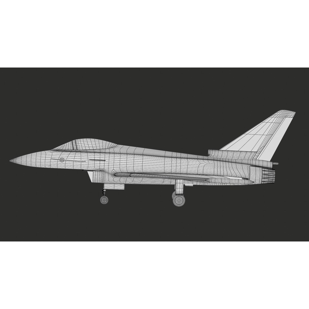 Eurofighter Typhoon 3D Model – Low Poly Military Jet, Game Ready - View 57