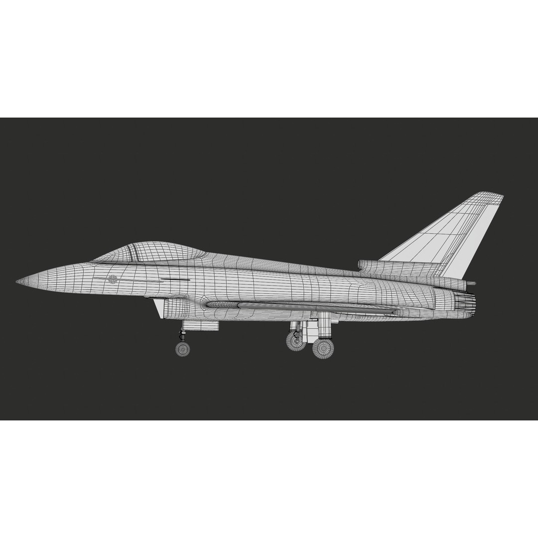 Eurofighter Typhoon 3D Model – Low Poly Military Jet, Game Ready - View 58