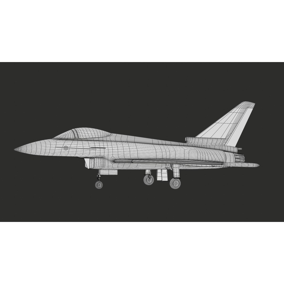 Eurofighter Typhoon 3D Model – Low Poly Military Jet, Game Ready - View 59