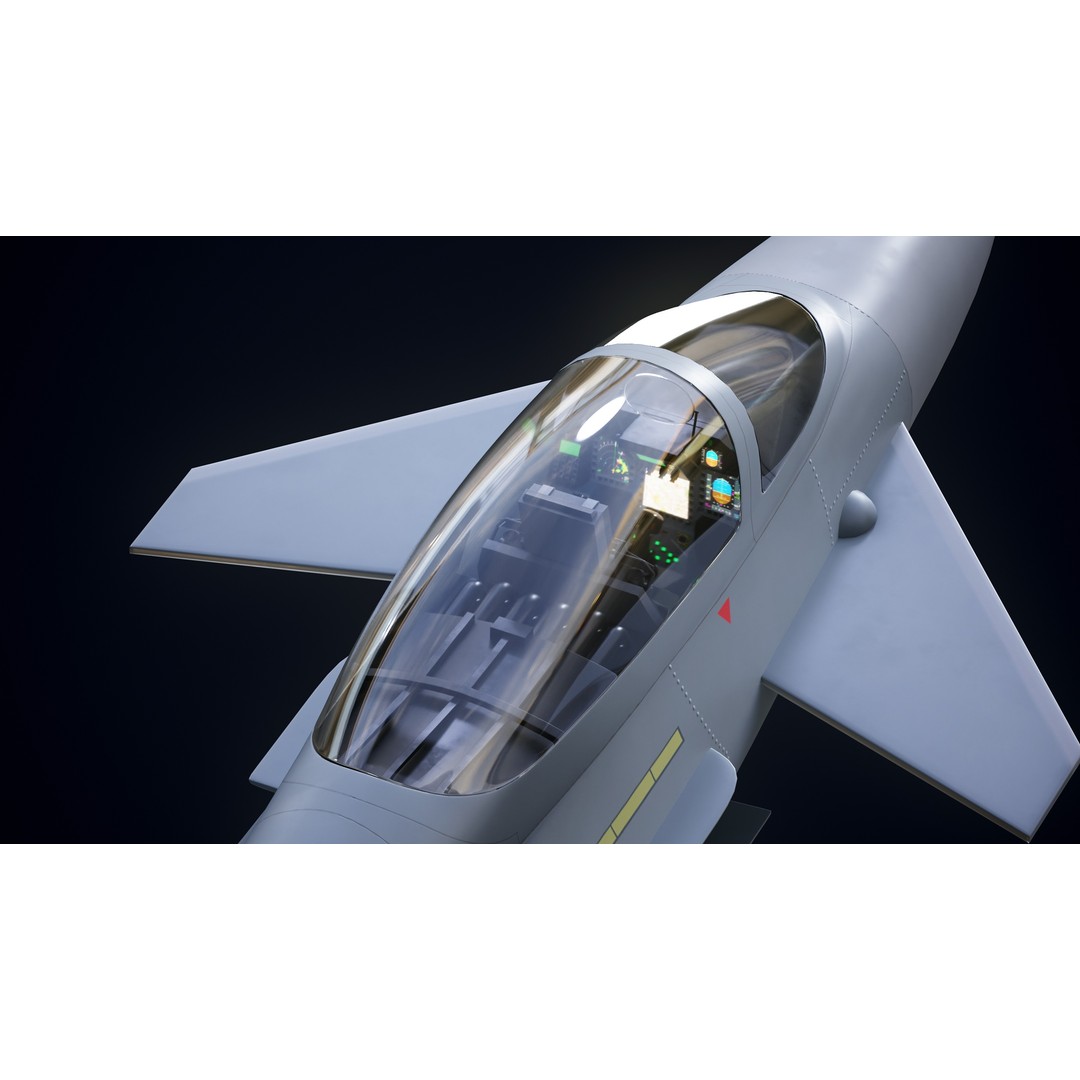 Eurofighter Typhoon 3D Model – Low Poly Military Jet, Game Ready - View 6