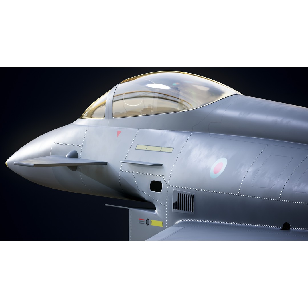 Eurofighter Typhoon 3D Model – Low Poly Military Jet, Game Ready - View 7