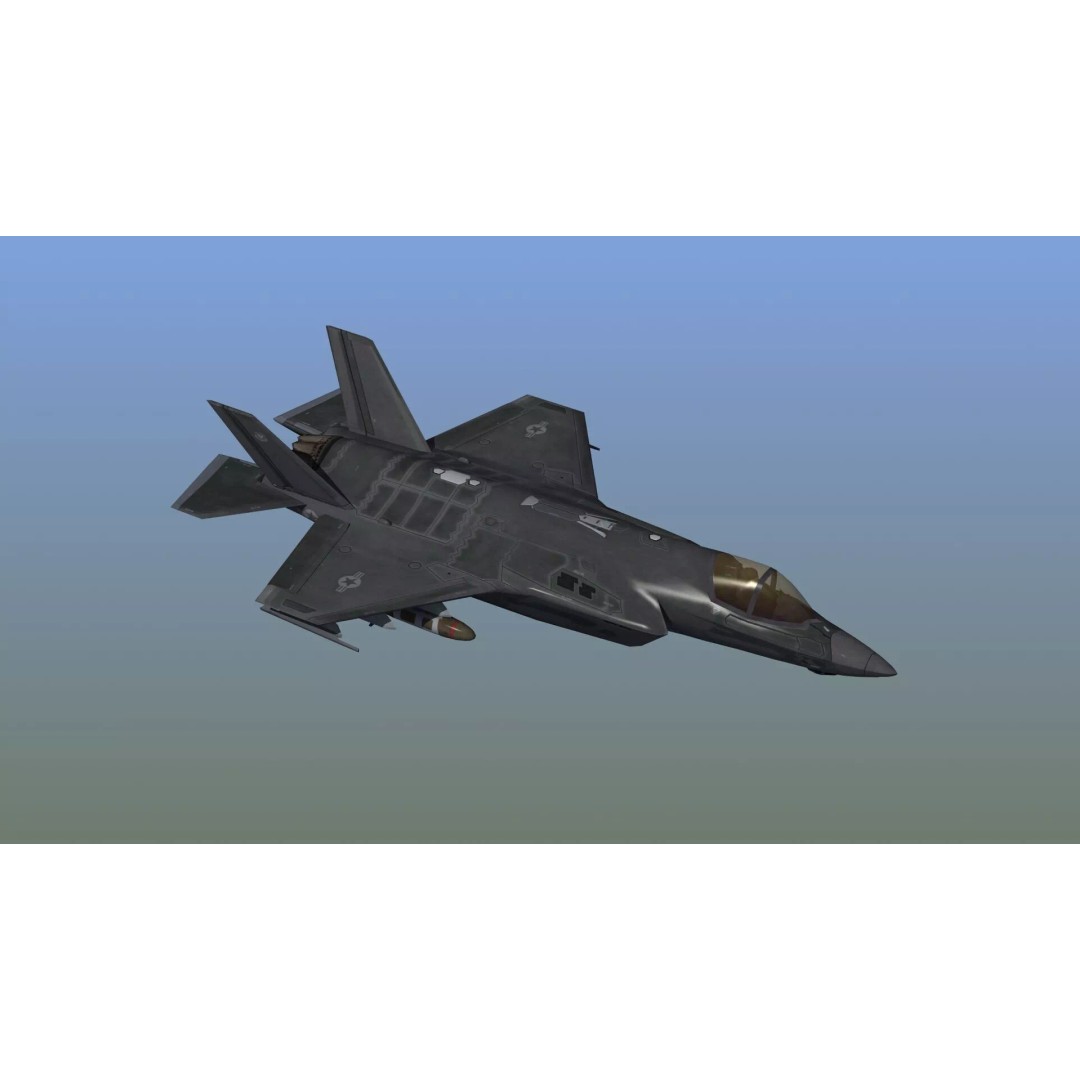 F35A Lightning II 3D Model – Low Poly Military Aircraft, FBX - View 10