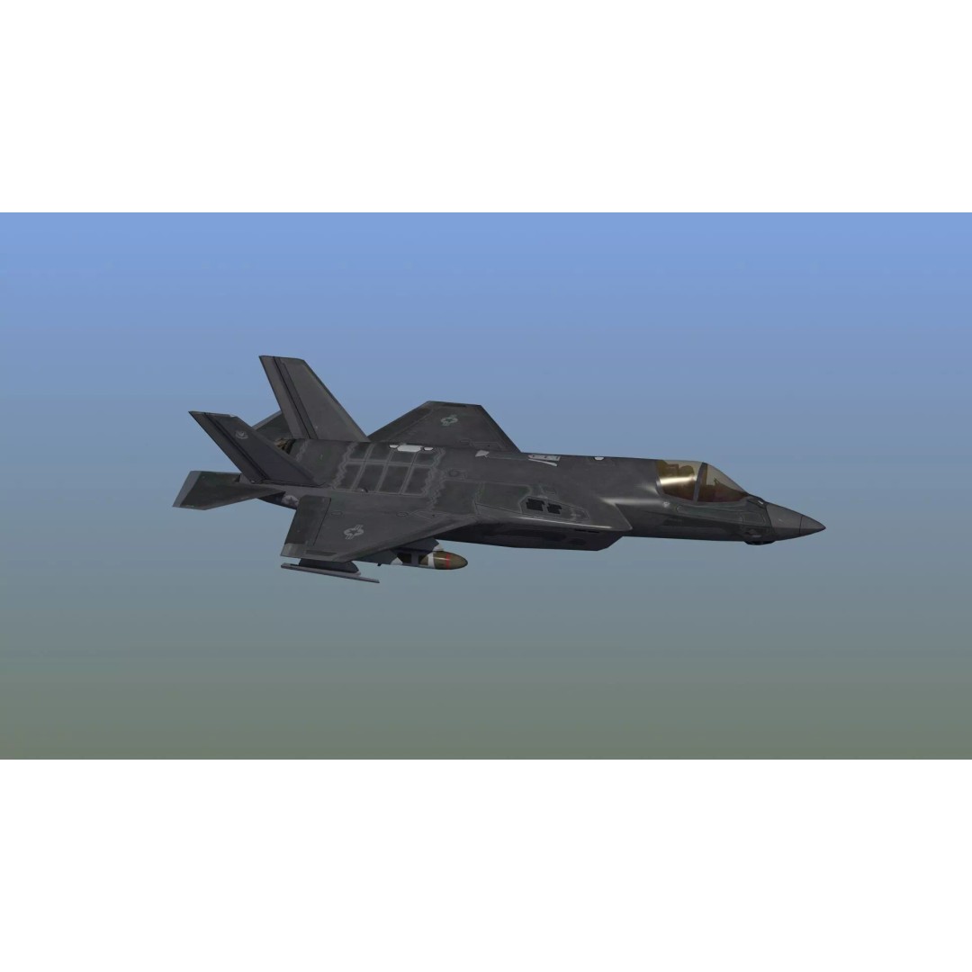 F35A Lightning II 3D Model – Low Poly Military Aircraft, FBX - View 11