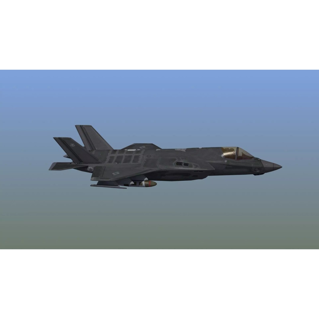 F35A Lightning II 3D Model – Low Poly Military Aircraft, FBX - View 12
