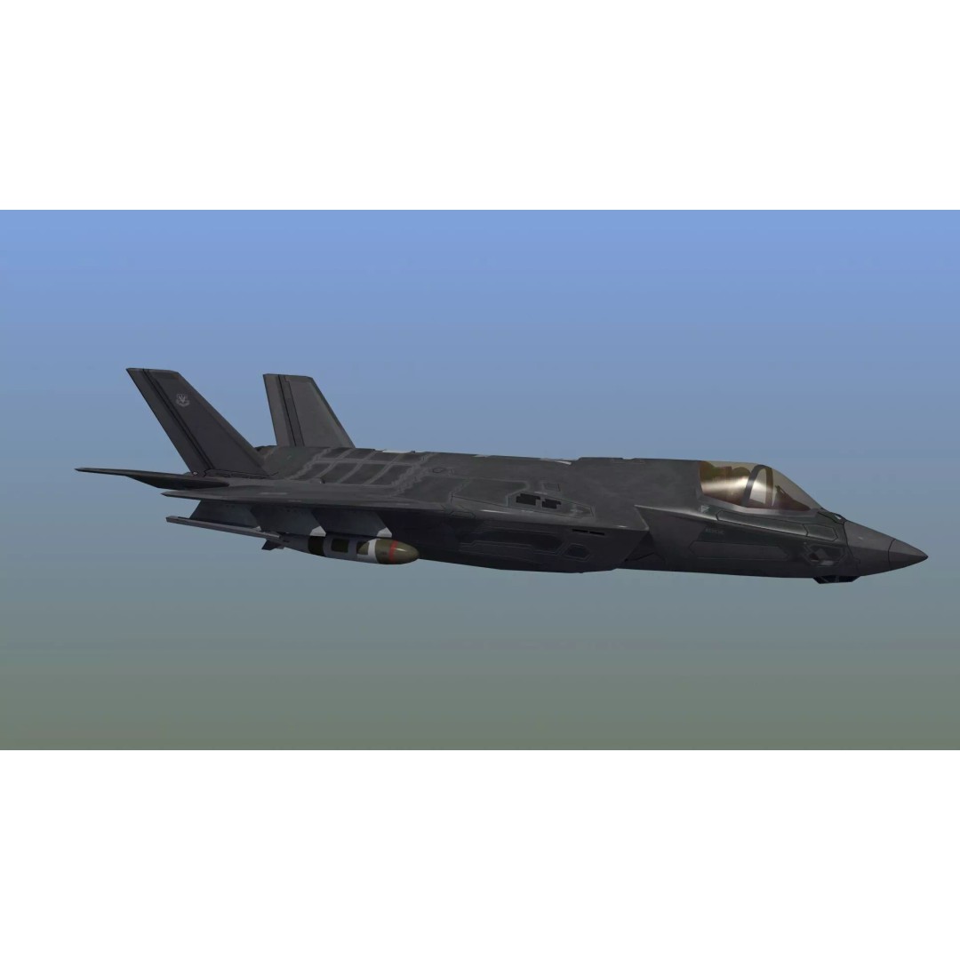 F35A Lightning II 3D Model – Low Poly Military Aircraft, FBX - View 13