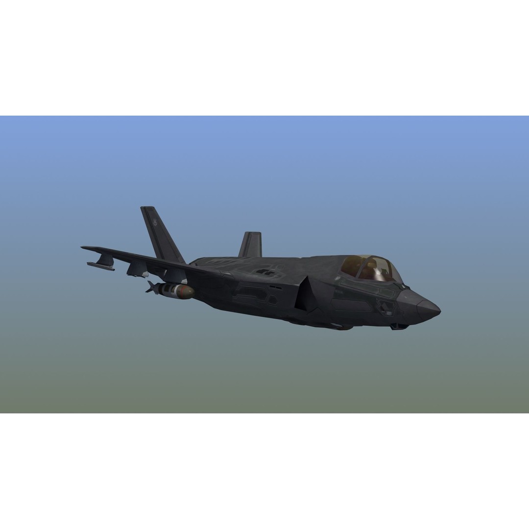 F35A Lightning II 3D Model – Low Poly Military Aircraft, FBX - View 14