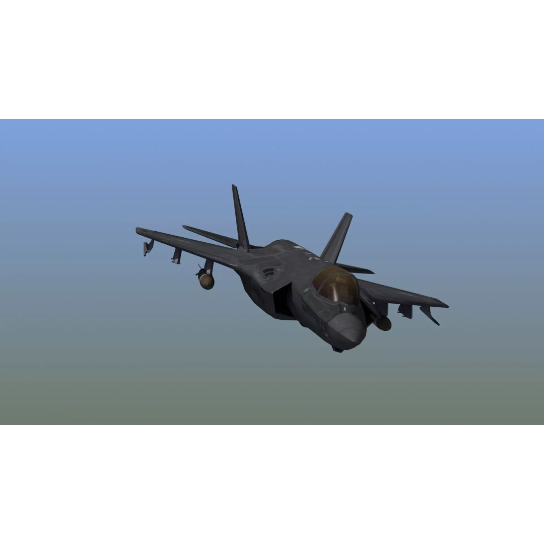 F35A Lightning II 3D Model – Low Poly Military Aircraft, FBX - View 16