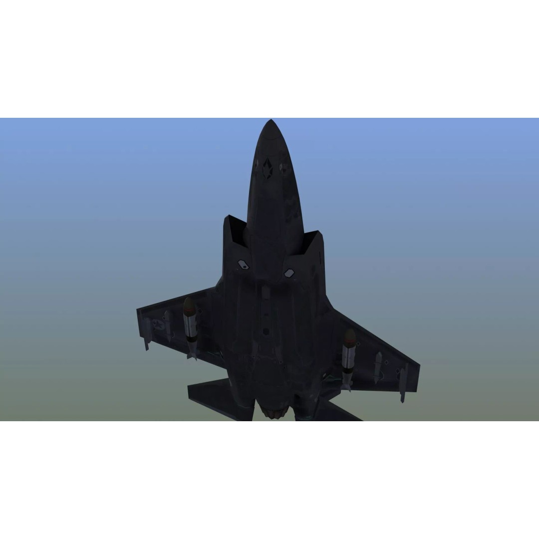 F35A Lightning II 3D Model – Low Poly Military Aircraft, FBX - View 19