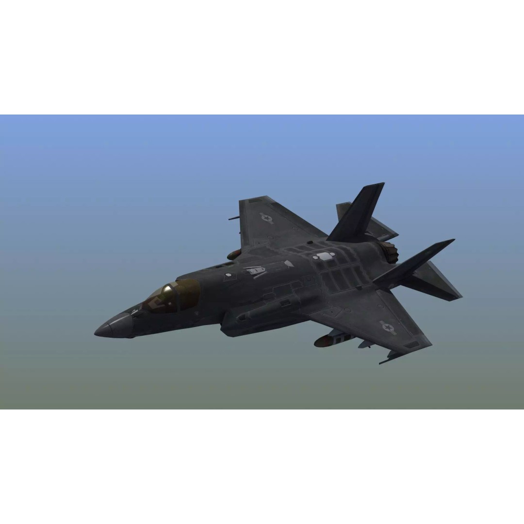 F35A Lightning II 3D Model – Low Poly Military Aircraft, FBX - View 2