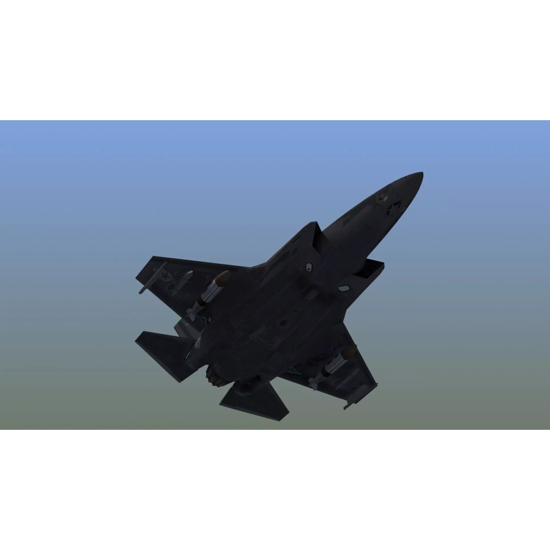 F35A Lightning II 3D Model – Low Poly Military Aircraft, FBX - View 20