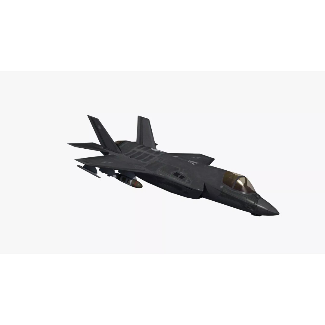 F35A Lightning II 3D Model – Low Poly Military Aircraft, FBX - View 21