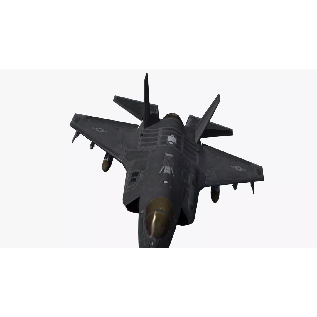 F35A Lightning II 3D Model – Low Poly Military Aircraft, FBX - View 22
