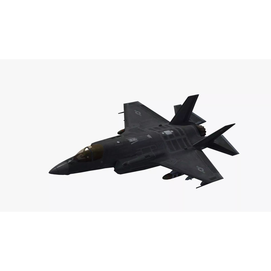 F35A Lightning II 3D Model – Low Poly Military Aircraft, FBX - View 23