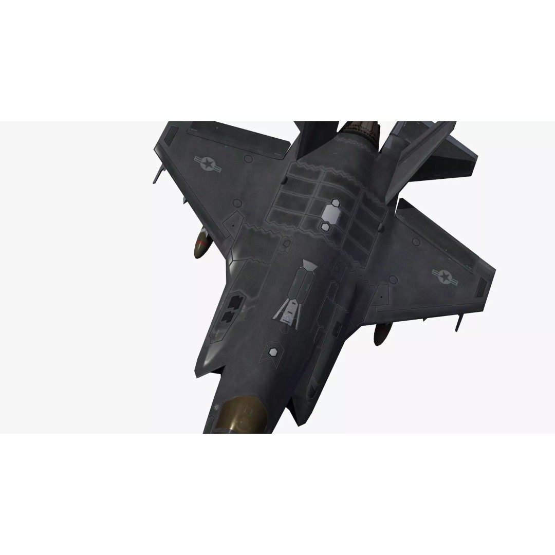 F35A Lightning II 3D Model – Low Poly Military Aircraft, FBX - View 24