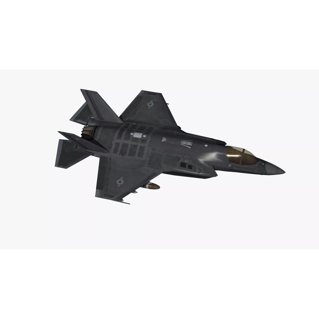 F35A Lightning II 3D Model – Low Poly Military Aircraft, FBX - View 25