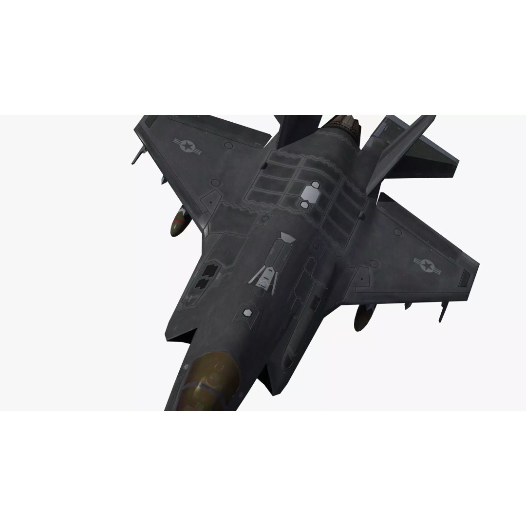 F35A Lightning II 3D Model – Low Poly Military Aircraft, FBX - View 26