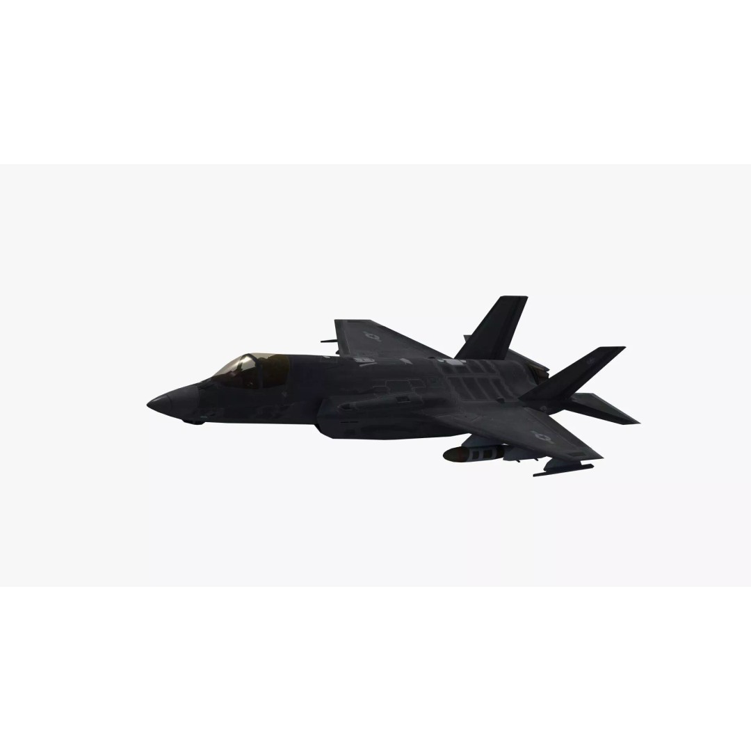 F35A Lightning II 3D Model – Low Poly Military Aircraft, FBX - View 27
