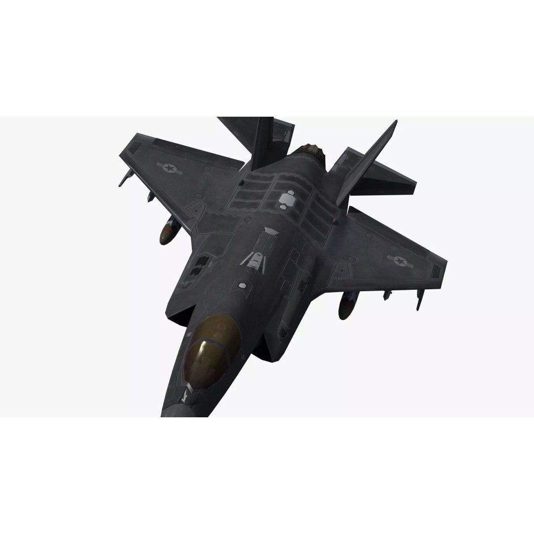 F35A Lightning II 3D Model – Low Poly Military Aircraft, FBX - View 28