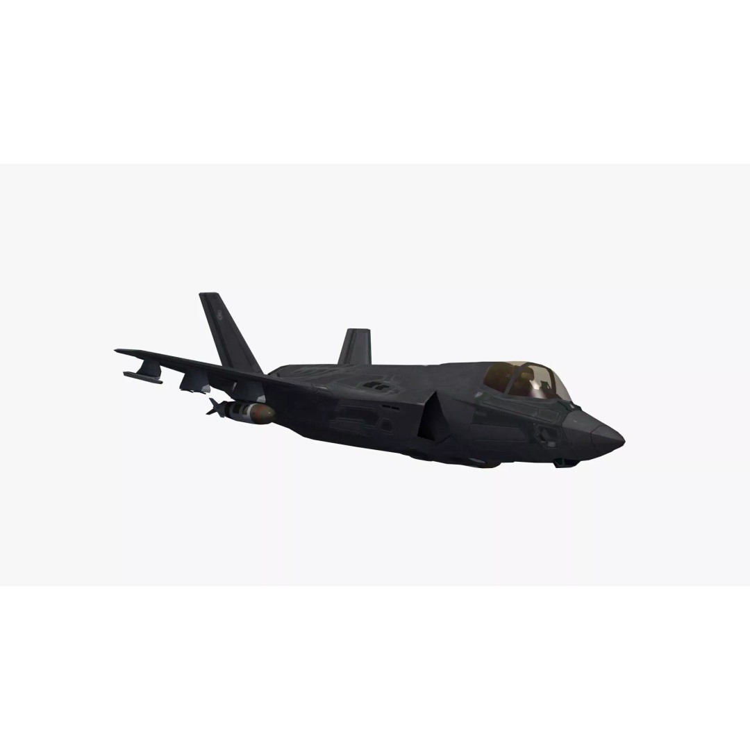 F35A Lightning II 3D Model – Low Poly Military Aircraft, FBX - View 33