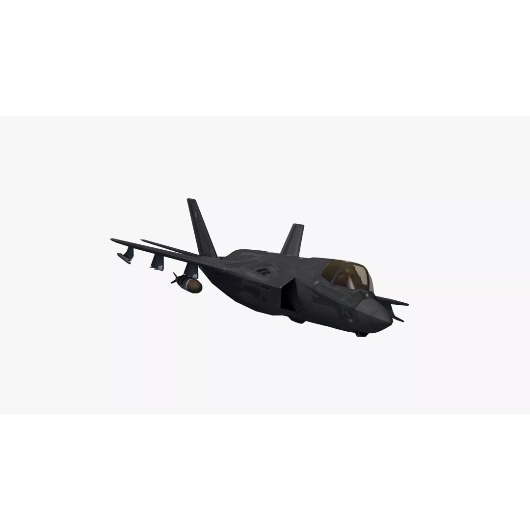 F35A Lightning II 3D Model – Low Poly Military Aircraft, FBX - View 34