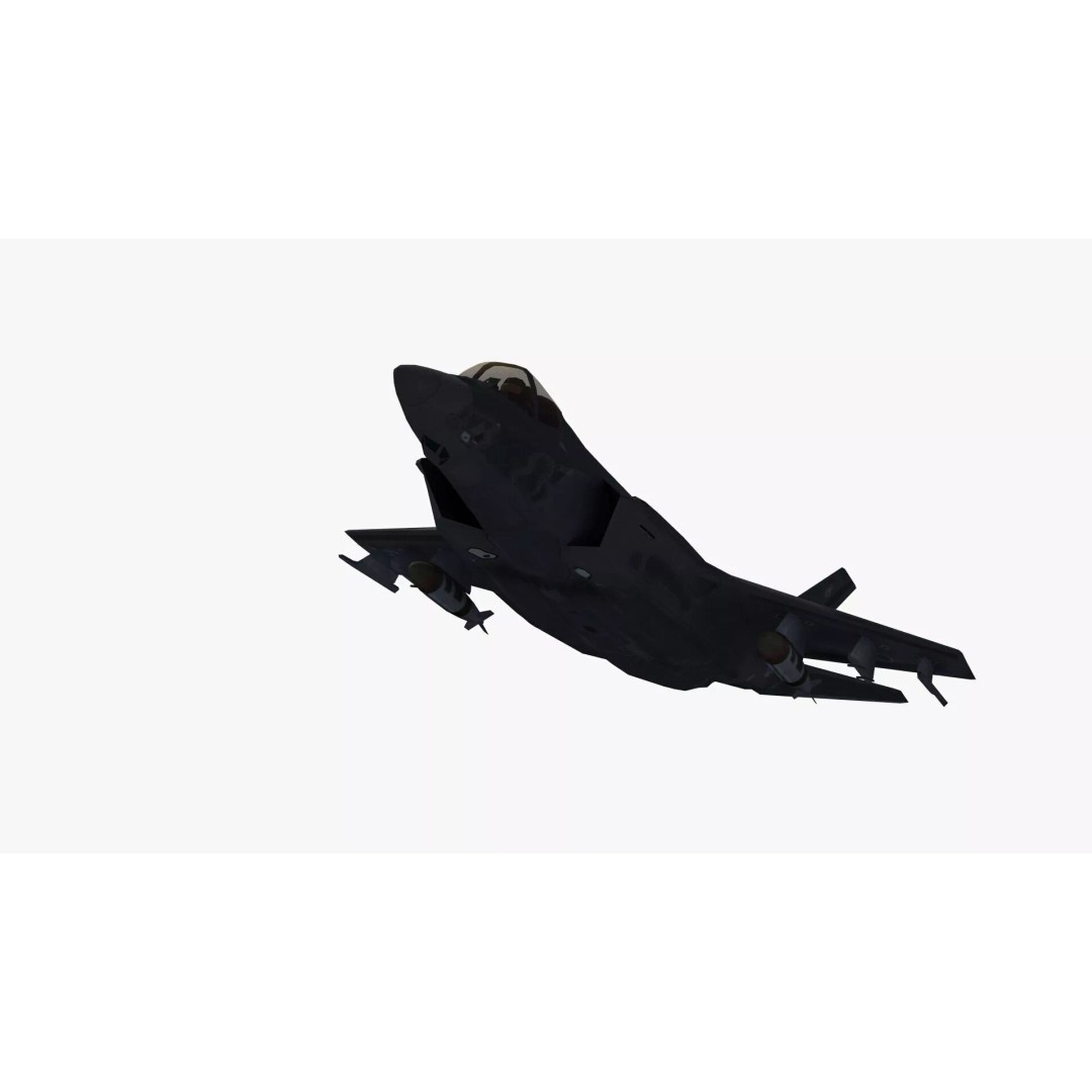 F35A Lightning II 3D Model – Low Poly Military Aircraft, FBX - View 36