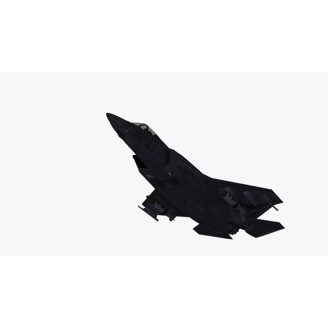 F35A Lightning II 3D Model – Low Poly Military Aircraft, FBX - View 37