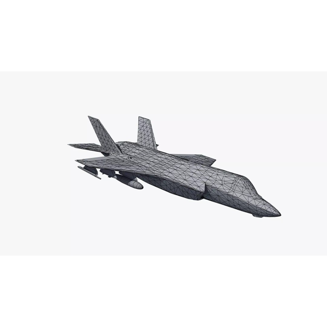 F35A Lightning II 3D Model – Low Poly Military Aircraft, FBX - View 40