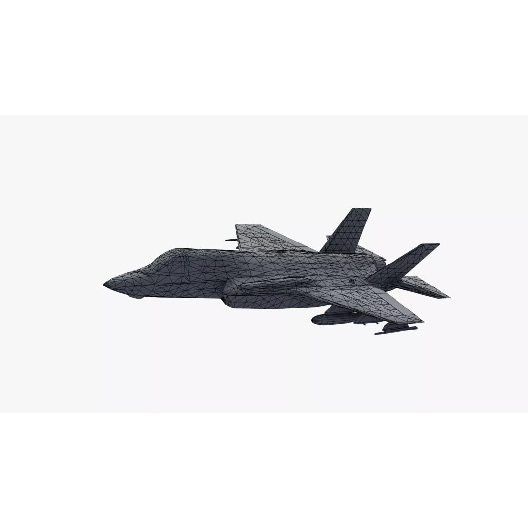 F35A Lightning II 3D Model – Low Poly Military Aircraft, FBX - View 46