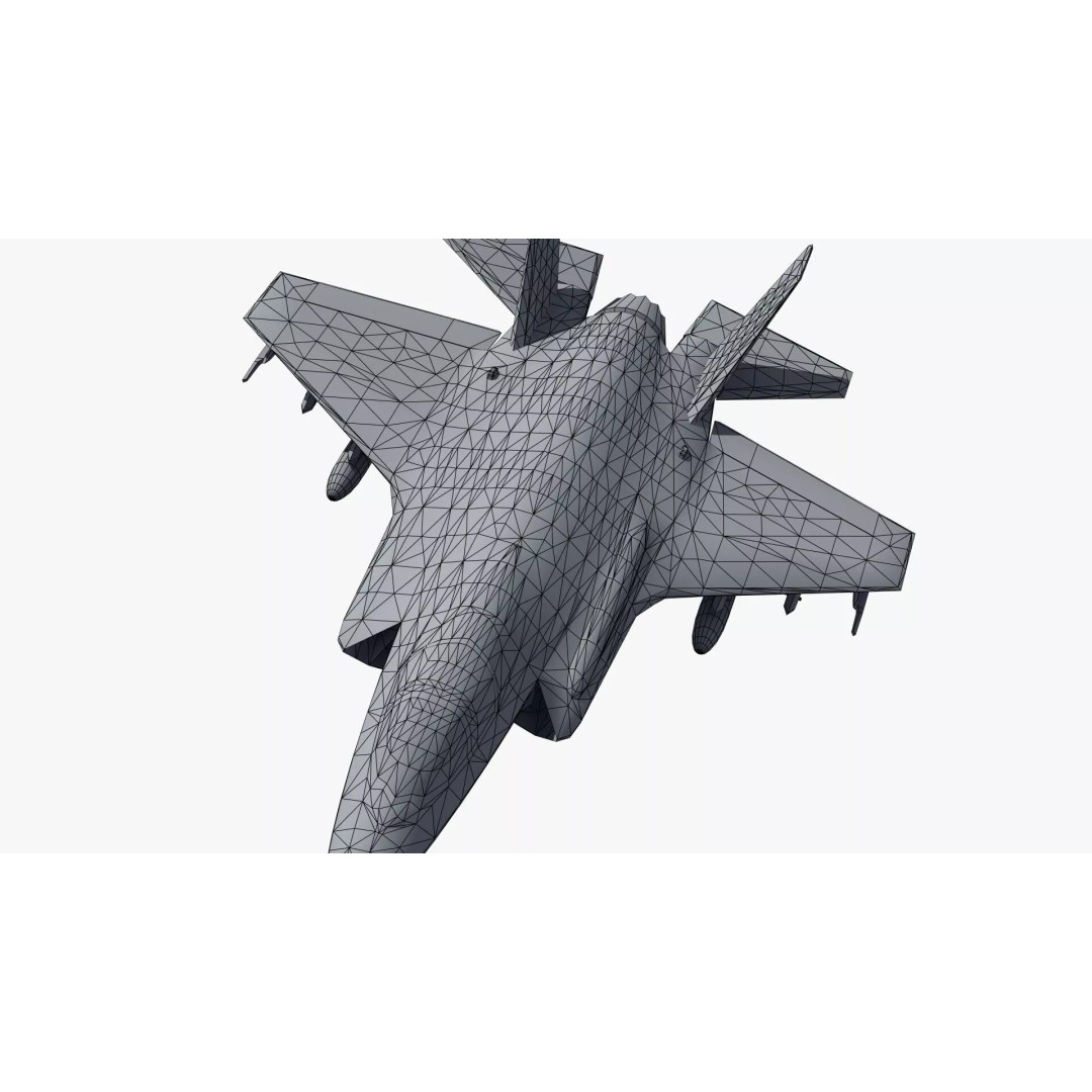 F35A Lightning II 3D Model – Low Poly Military Aircraft, FBX - View 47