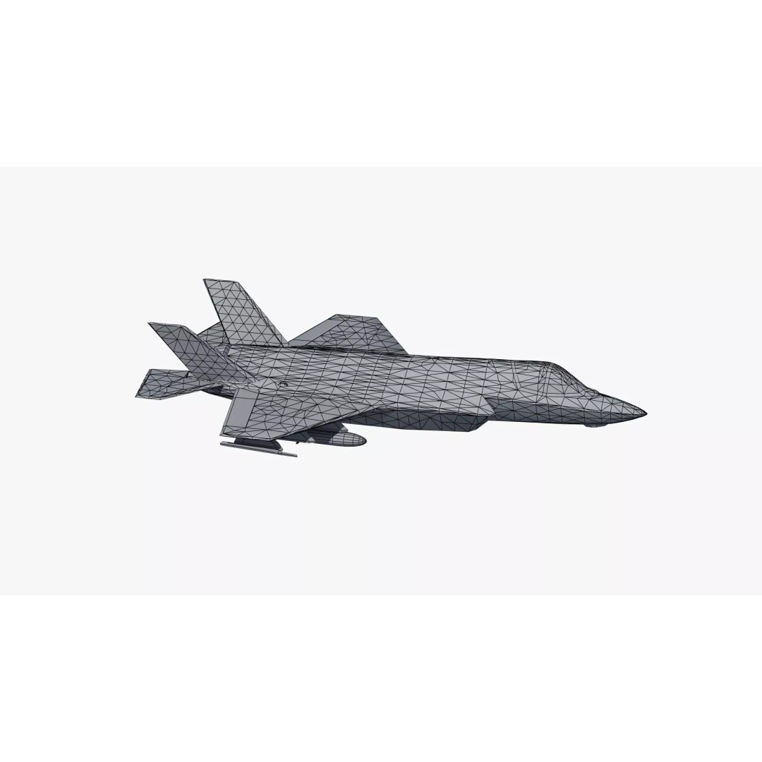 F35A Lightning II 3D Model – Low Poly Military Aircraft, FBX - View 49