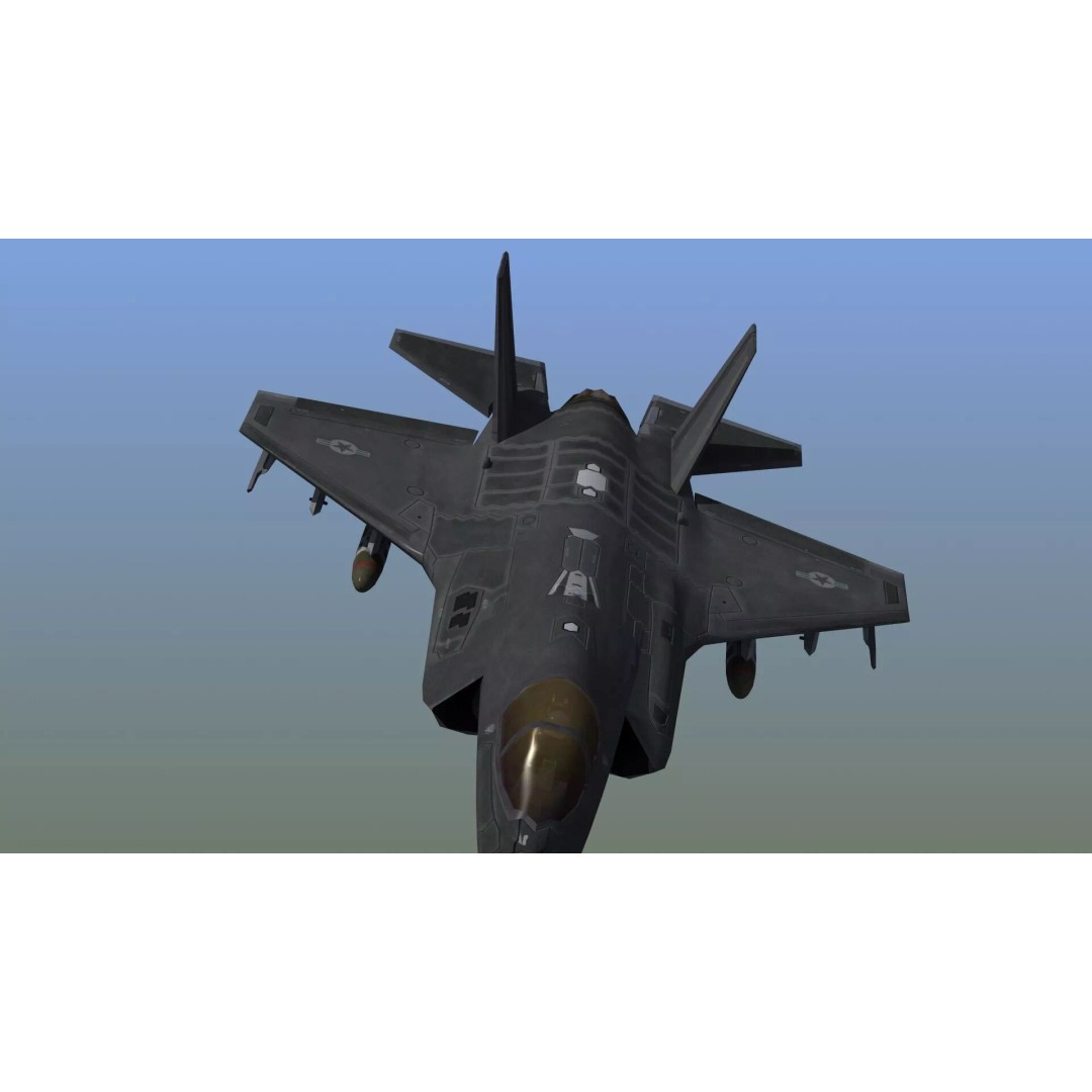 F35A Lightning II 3D Model – Low Poly Military Aircraft, FBX - View 5